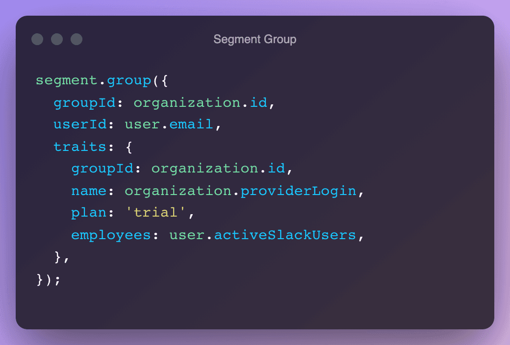 Segment Group code