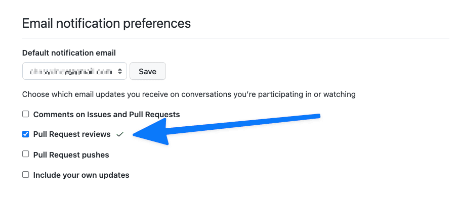 Email notifications preference